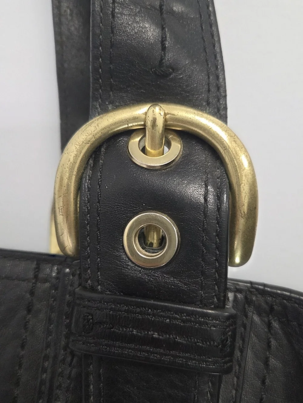 Y2K Coach Soho Black Pebbled Leather Satchel Shoulder Bag F11844